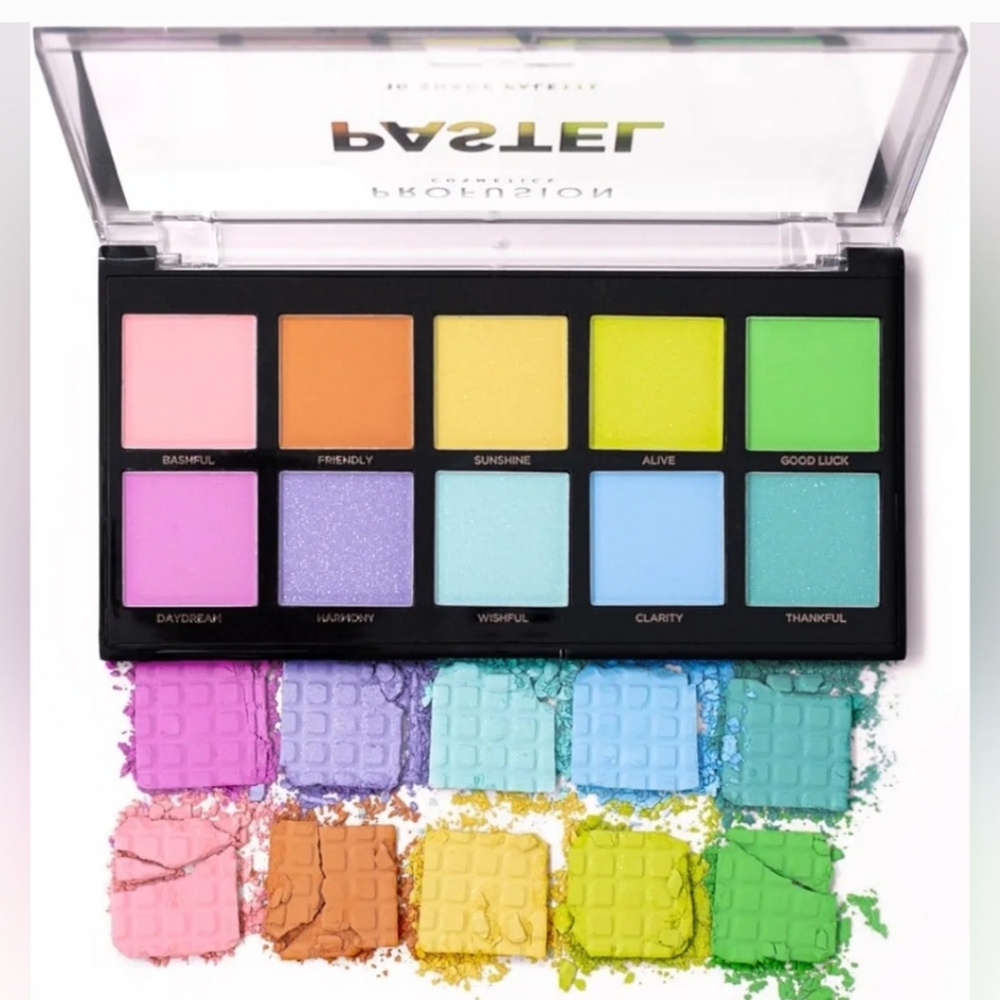 3 x Profusion Cosmetics 10 Shade Eyeshadow Palette- Pastel